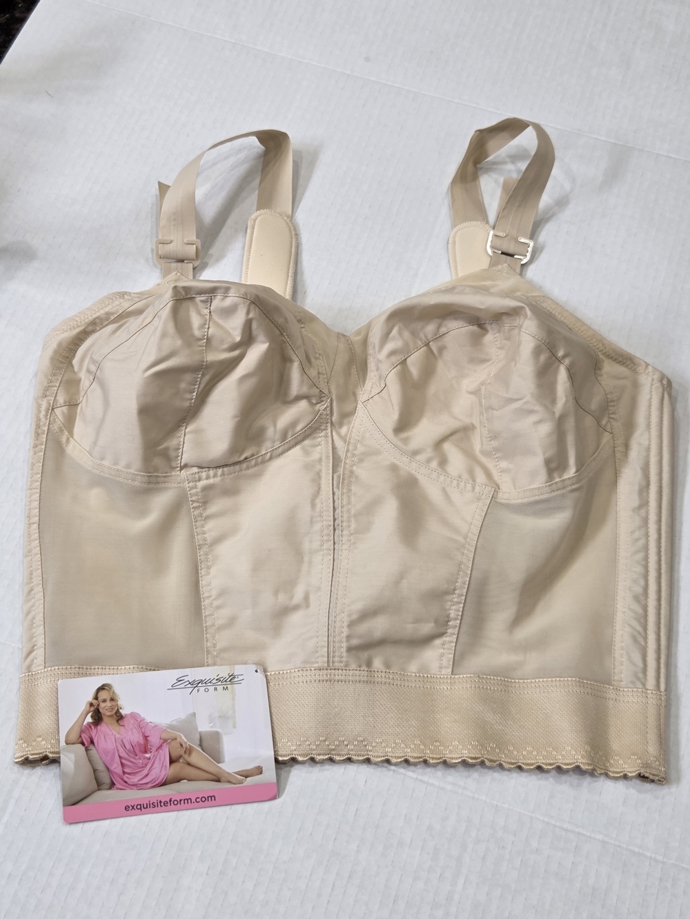 Vintage Style Exquisite Form Longline Smoothing Shaping Bra - Nude 38D - NWT